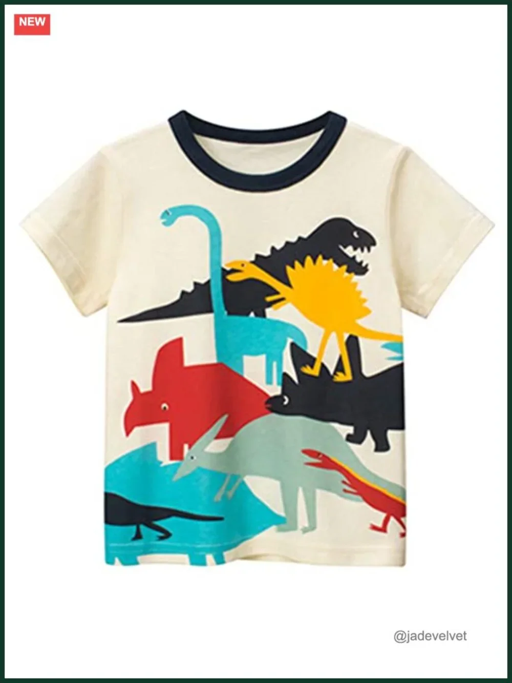 4 Pack Toddler Boys Dinosaur Shark Truck Graphic Tees Short Sleeve T-Shirts